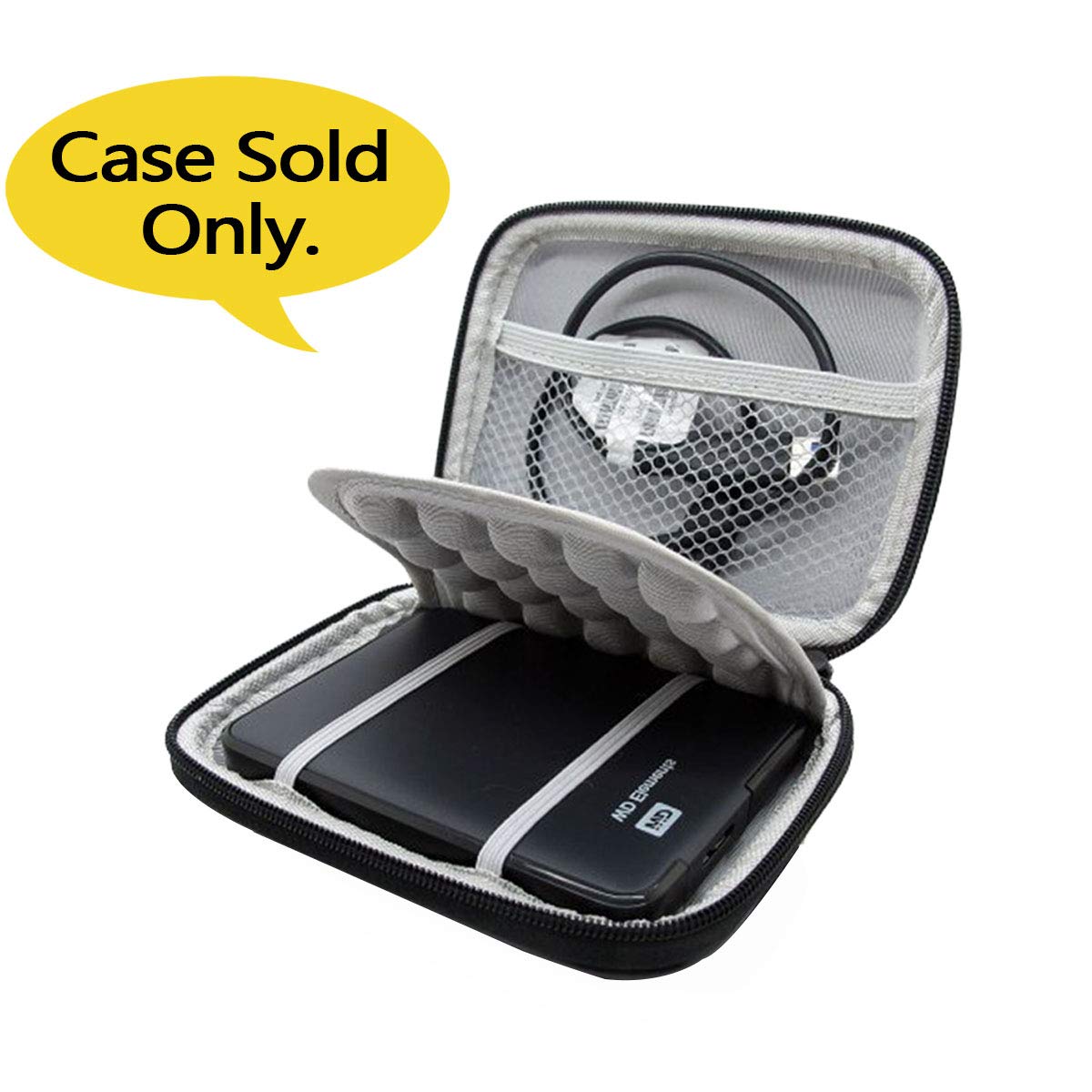 Shockproof Black Protective Hard Case, Hard Drive Case for 2.5 Inch WD