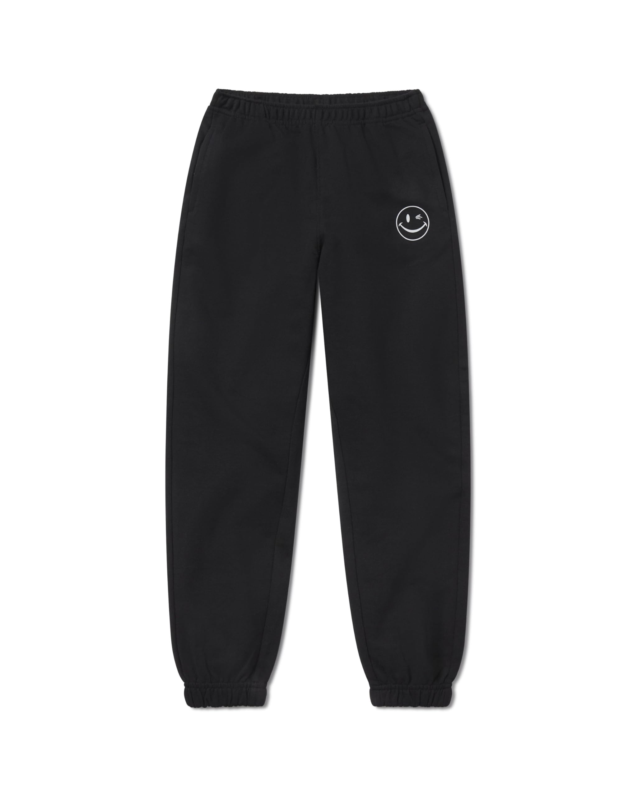 JOE BOXER Black French Terry Sweatpants, Girls Joggers Sweats 10-12 (Black, Large)