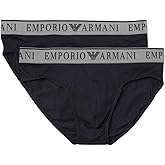 Emporio Armani Men's Endurance 2 Pack Brief, Marine/Marine, Medium