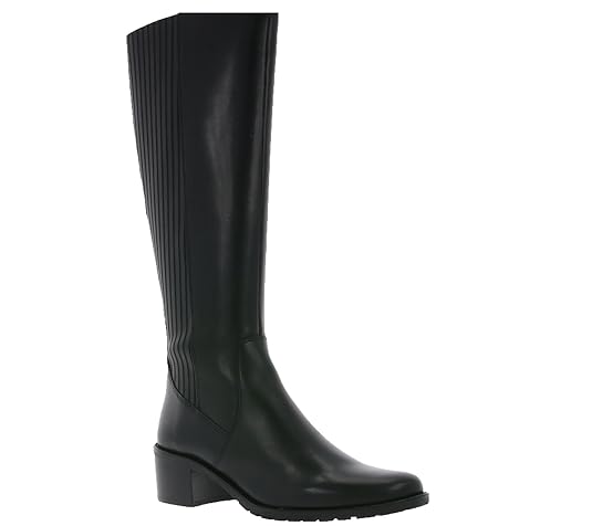 7396 Caprice stretch Leder Schmalschaft Stiefel schwarz