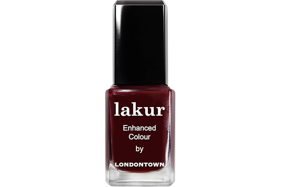 LONDONTOWN lakur Nail Polish – Chip-Resistant, Non-Toxic, Conditions & Hydrates Nails | Glossy Blackened Purple, Elderberry, .40 fl oz