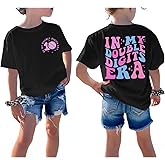 Pairxily in My Double Digits Era Shirt for Girls 10th Cute 10 Year Old Girl Happy Birthday Shirts Gifts Short Sleeve Tops