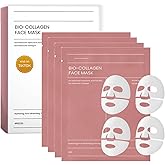 Bio-Collagen Korean Face Mask - Hydrating Overnight Sheet Mask with Hyaluronic Acid for Deep Moisturizing, Firming & Elastici