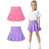 BOOPH 2 Pack Little Girls Athletic Uniform Skorts French Tennis Golf Skirts with Shorts for Toddler