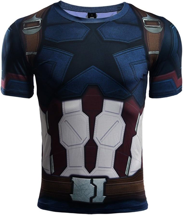 Moit New Superhero Compression Shirt Men Half Sleeve T Shirt