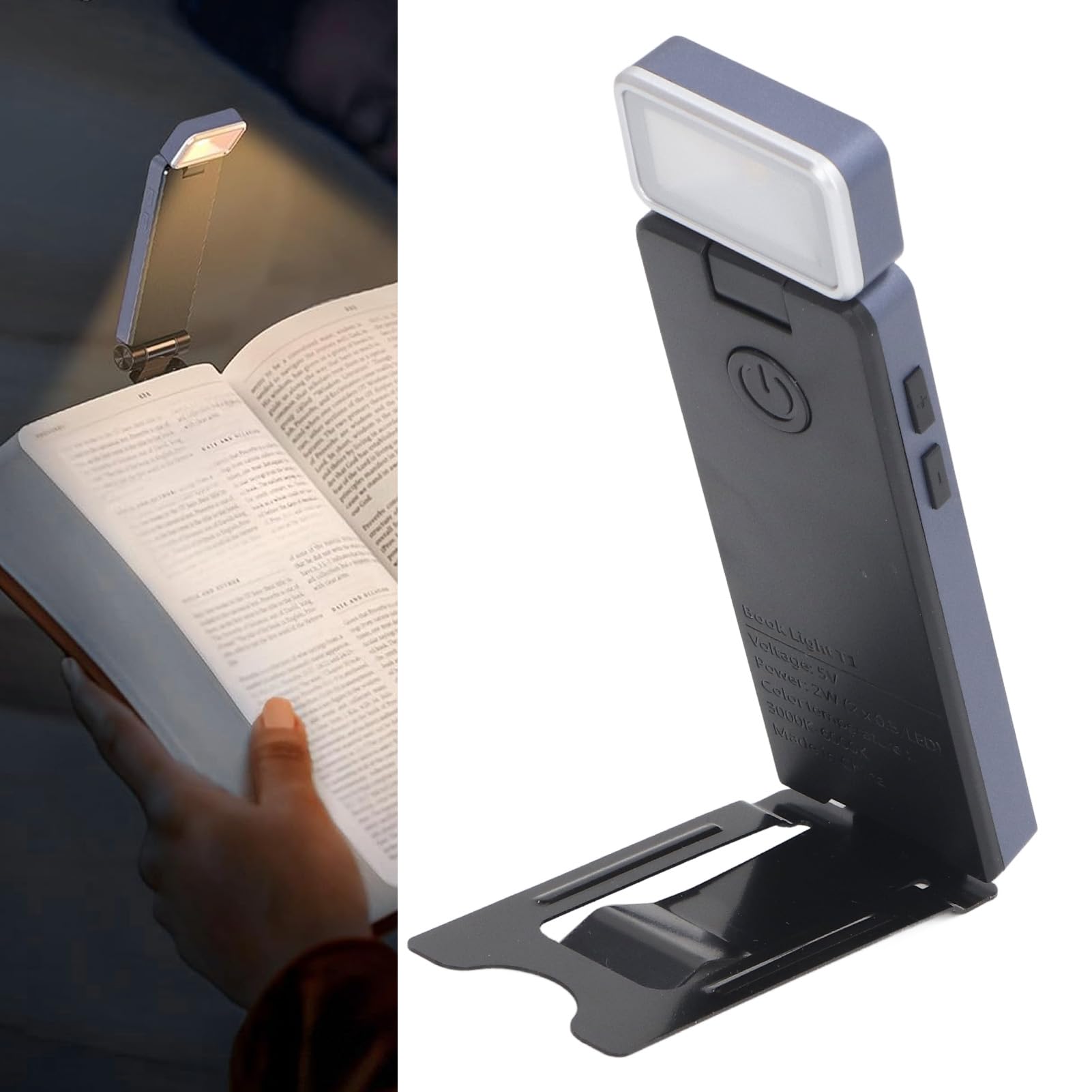 Reading Light, Book Light for Reading in Bed, Rechargable Book Light, Clip On LED Bookmark Lamp, with 3 Colors, Stepless Dimming, for Night Reading Book Lovers Kids
