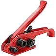 weyleity Poly Strapping Tensioner & Cutter Manual Strapping Tools Heavy Duty Manual Strapping Tensioner Cutter Cord Strapping Machine Windlass for 1/2" -3/4" Width Polyester Polyproplyn Strap (Red)