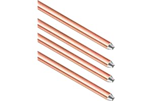 GOUNENGNAIL 8ft Ground Rod - UL Listed 5/8'' Bonded Electrical Copper Grounding Bar for Signal Tower Fence Lightning Strike Electrode Earthing Rod, Industrial Grade Ground Rods (4, 5/8''x8')