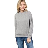 Design by Olivia Women's Basic Soft & Comfortable Pullover Fleece Crewneck Sweatshirt Fall Outfits