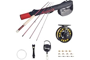 Aventik Whisperer Fly Fishing Rod 4 Pieces, 6FT 0/1/2/3wt, 7FT 3/4wt, 24T Corbon Fiber Fast Action Super Compact Freshwater Ultra Light Fly Rod with Cordura Rod Tube