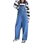 LAVIQK 3-14 Years Kids Big Girls Jumpsuits & Rompers Distressed Bib Denim Overalls Blue Long Jeans Stretchy Ripped Jeans
