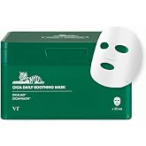 VT COSMETICS CICA Daily Soothing Mask, 30 Sheet | For Sensitive Skin, Centella Asiatica &amp; Triple Hyaluronic Acid, Hydrating Korean Sheet Mask