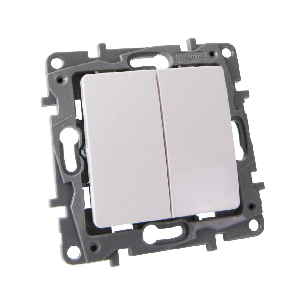 Double on/off switch 10 A 250 V IP20 White Legrand Niloe Eco 764505 2093