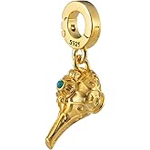 Bolenvi Genie Lamp Omni Clip On Open Clasp Pendant, 14K Gold Plated, 925 Sterling Silver, Compatible with Pandora & Similar Charm Bracelets, Necklaces & DIY Jewelry, Charms for Jewelry Making