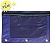 1 Purple Zippered Pencil Case by School Smarts - 3 Ring Purple Pencil Pouch with Mesh and plastic window. For Use in and Out of the Classroom.