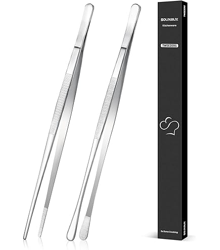 Pinces De Cuisson Inox Longues 30cm - Pince Précision Cuisine Acier Inoxydable Pour Barbecue, Viande Et Légumes