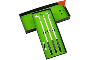 Desktop Golf Pen Toy Set Golf Pen Set Mini Desktop Golf Games Set Including 3 Golf Club Pens and 2 Balls Golf Flag and Drivin