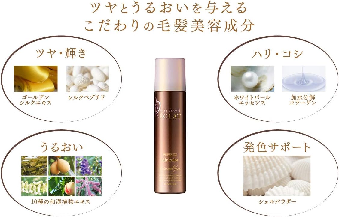 Amazon 公式 ヘアボーテエクラ ボタニカル エアカラーフォーム ダークブラウン 150g 白髪染め 医薬部外品 セミロング 全体1回 リタッチ11回程度 ヘアボーテ エクラ ビューティー 通販