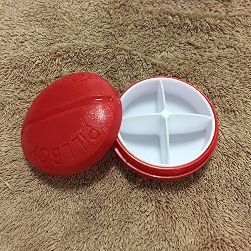 Haiker Portable Carry On Gum Pill Box 4 Compartment Travel Case Holder(Red)