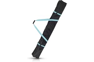 Navaris Ski Bag for Men and Women - Ski Bag for 1 Pair of Skis and Poles with Zipper, 2 Straps with Buckles and Carrying Handle - 2 Sizes