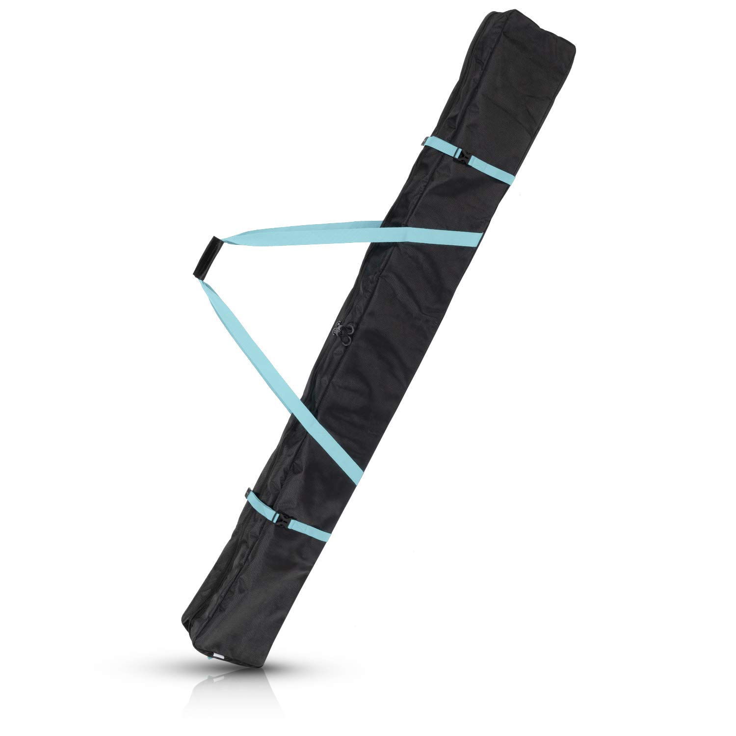 Navaris Ski Bag for Men and Women - Ski Bag for 1 Pair of Skis and Poles with Zipper, 2 Straps with Buckles and Carrying Handle - 2 Different Sizes