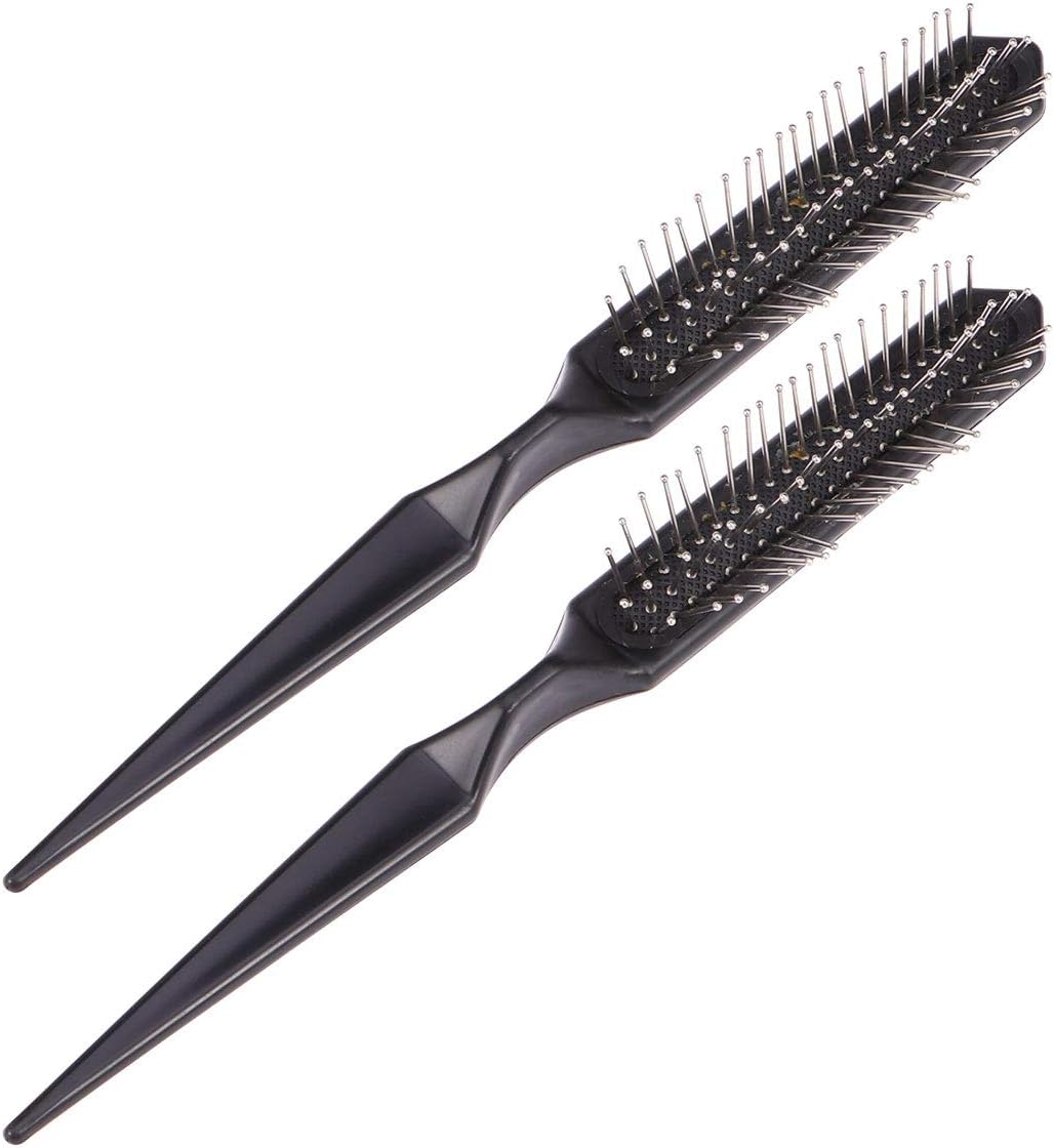 Pointed Tail Wig Brush Wig Extension Hair Comb for Synthetic,2pcs(Black), 2 Count (Pack of 1)