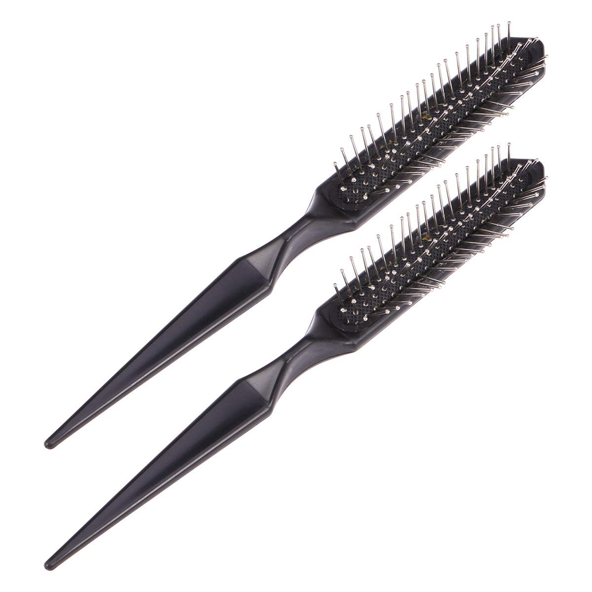 Pointed Tail Wig Brush Wig Extension Hair Comb for Synthetic,2pcs(Black)
