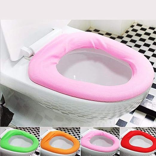 Padded Toilet Seat Cover 1pcs Soft Warm Long Plush Toilet Seat Cover Mat Pad Lid