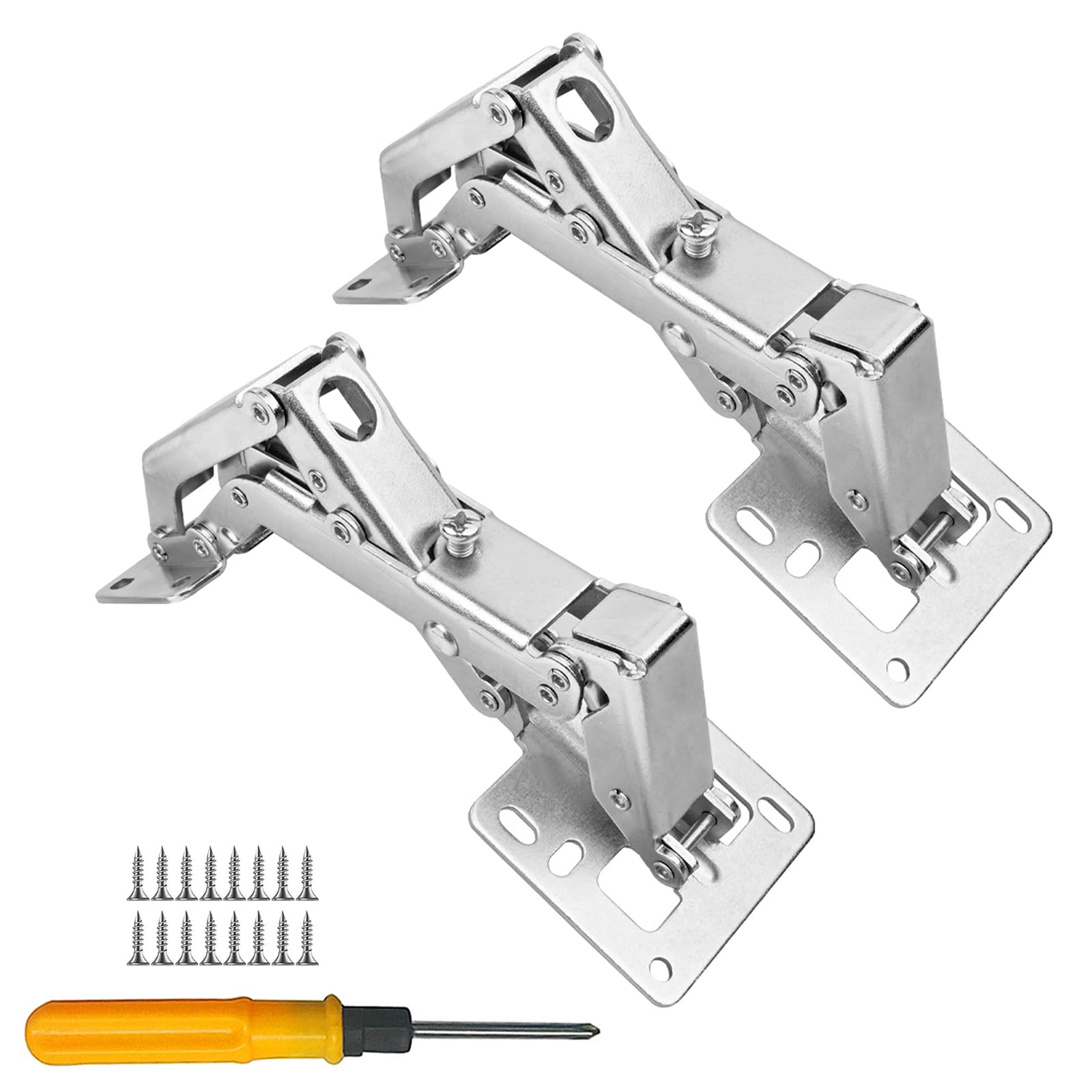Jiaxitek 2 Pack 170 Degree Soft Close Hydraulic Adjustable Concealed Cabinet Hinges, Surface Mount for Frameless Doors — image 1