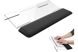 Laborio Keyboard Stand with Wrist Rest, Acrylic Computer Keyboard Holder for Ergonomic Typing, Non-Slip Silicone Base Wrist P