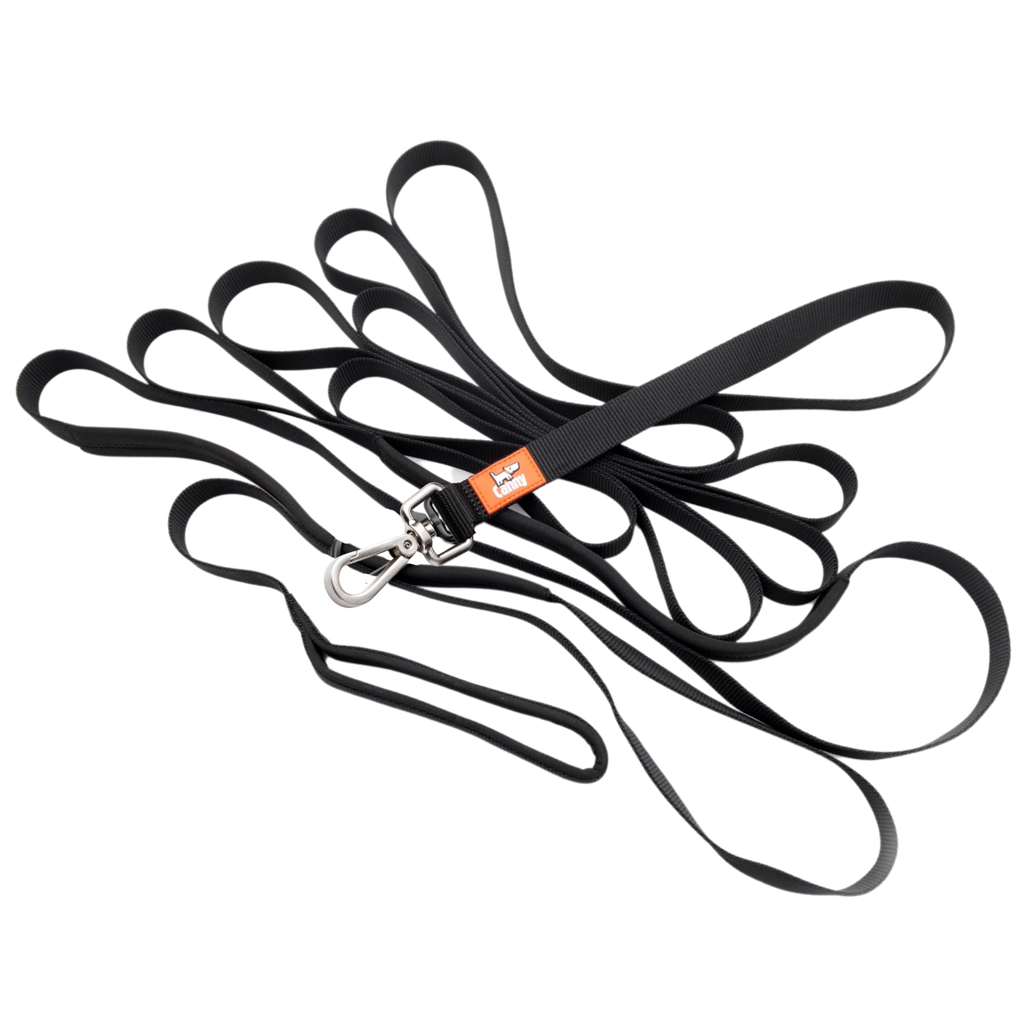 Canny Recall Lead – Long Recall Training Lead for Dogs | Safe Distance Control with Padded Handle & Grips | Teach Your Dog to Come When Called – Black – 7 m — image 1