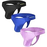 ZONBAILON Men's Thong Underwear with Pouch Silk G-String Male Thong Set Sexy Bikini Underwear for Men Pack