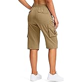 Viodia 15" Long Shorts for Women Hiking Cargo Bermuda Shorts Lightweight Knee Length Capris for Summer Travel Fishing