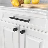 Amerdeco 10 Pack Matte Black Knurled Cabinet Pulls 128mm Hole Center AM003 view 4
