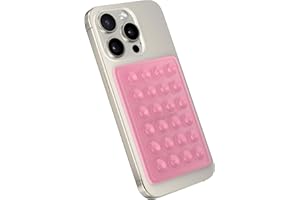 StickyGrippy Suction Phone Case Mount, Silicon Adhesive Phone Accessory for iPhone and Android, Hands-Free Fidget Toy Mirror Shower Phone Holder, Tiktok Videos and Selfies (Pink Glitter)