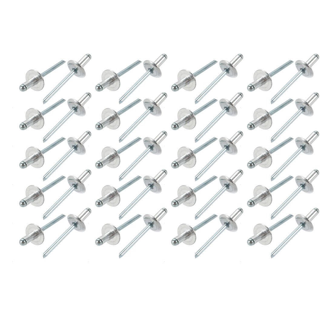 Sourcingmap 40 Pcs 5mm x 10mm x 14mm Aluminum Open End Large Flange Blind Rivets