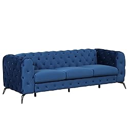 Merax Velvet Upholstered Sofa with Sturdy Metal