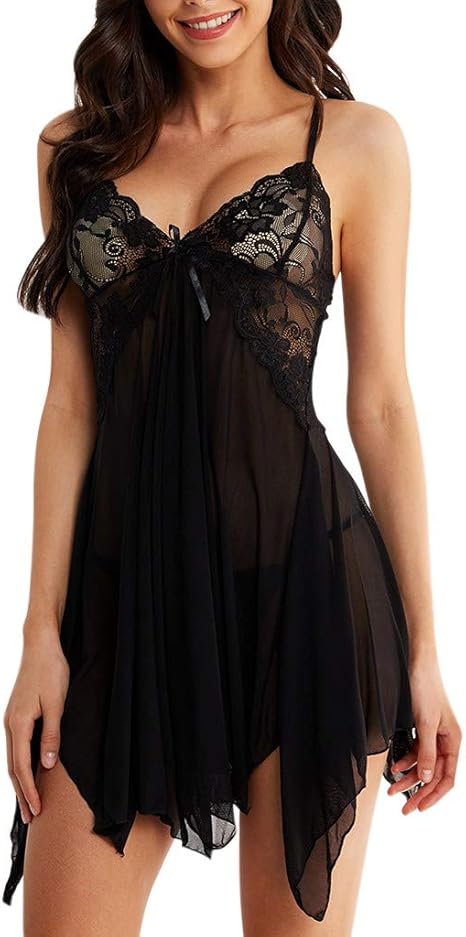black lingerie dress