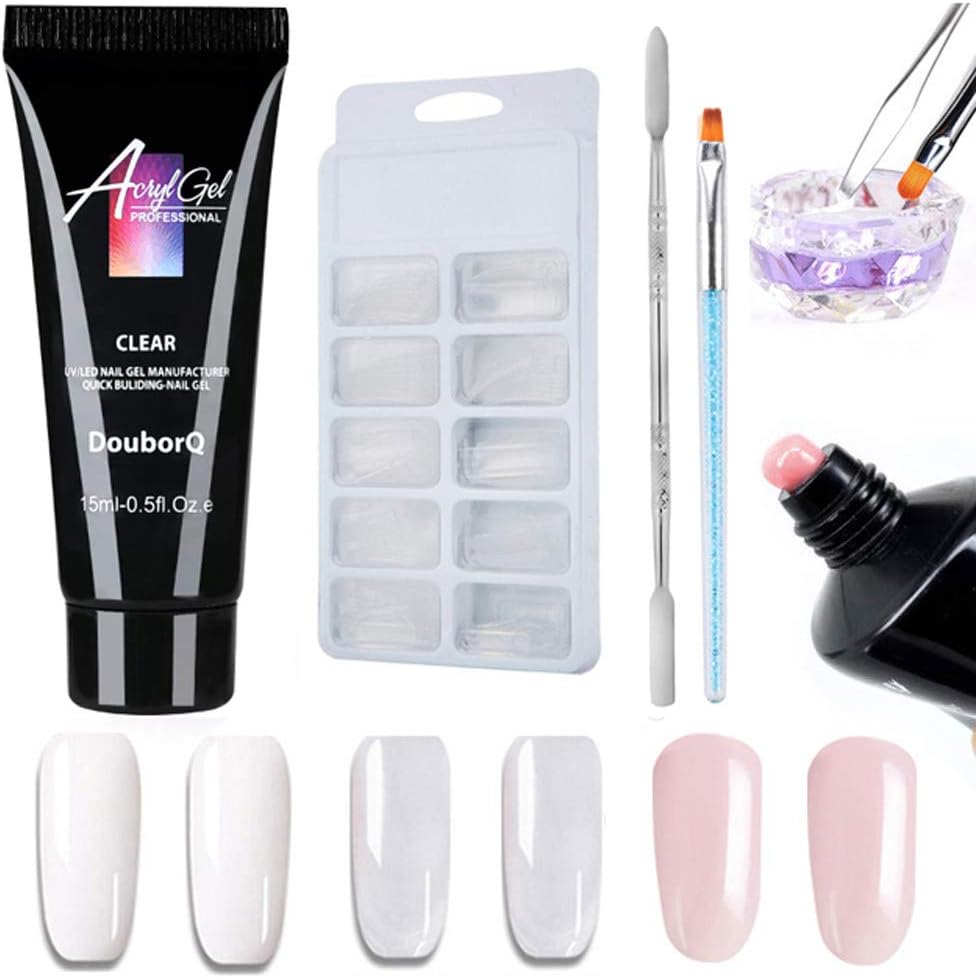 Palarn Nail Art, Poly Gel DIY 100PCS False Nails Double-end Nail Brush Pusher Dead Skin Set