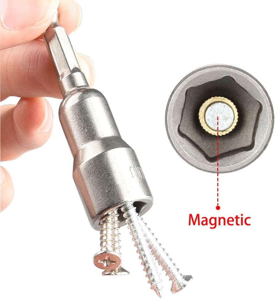 Saipor 5pcs Power Screwdriver Nut Driver Bit Set Sizes 13mm 1/4” Hex Shank Impact Nuts Driver Drill Bits Metric Wrench Socket Bit - Image 4
