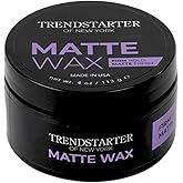 TRENDSTARTER - MATTE WAX (4oz) - Firm Hold - Matte Finish - Water Based All-Day Hold Hair Styling Pomade – Flake-Free Styling