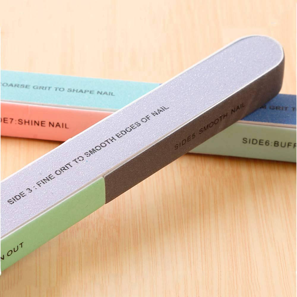 10 PCS IFUNSON Professional 7 Way Nail File and Buffers for Women Girls, Emery Boards, Manicure Tools : Beauty