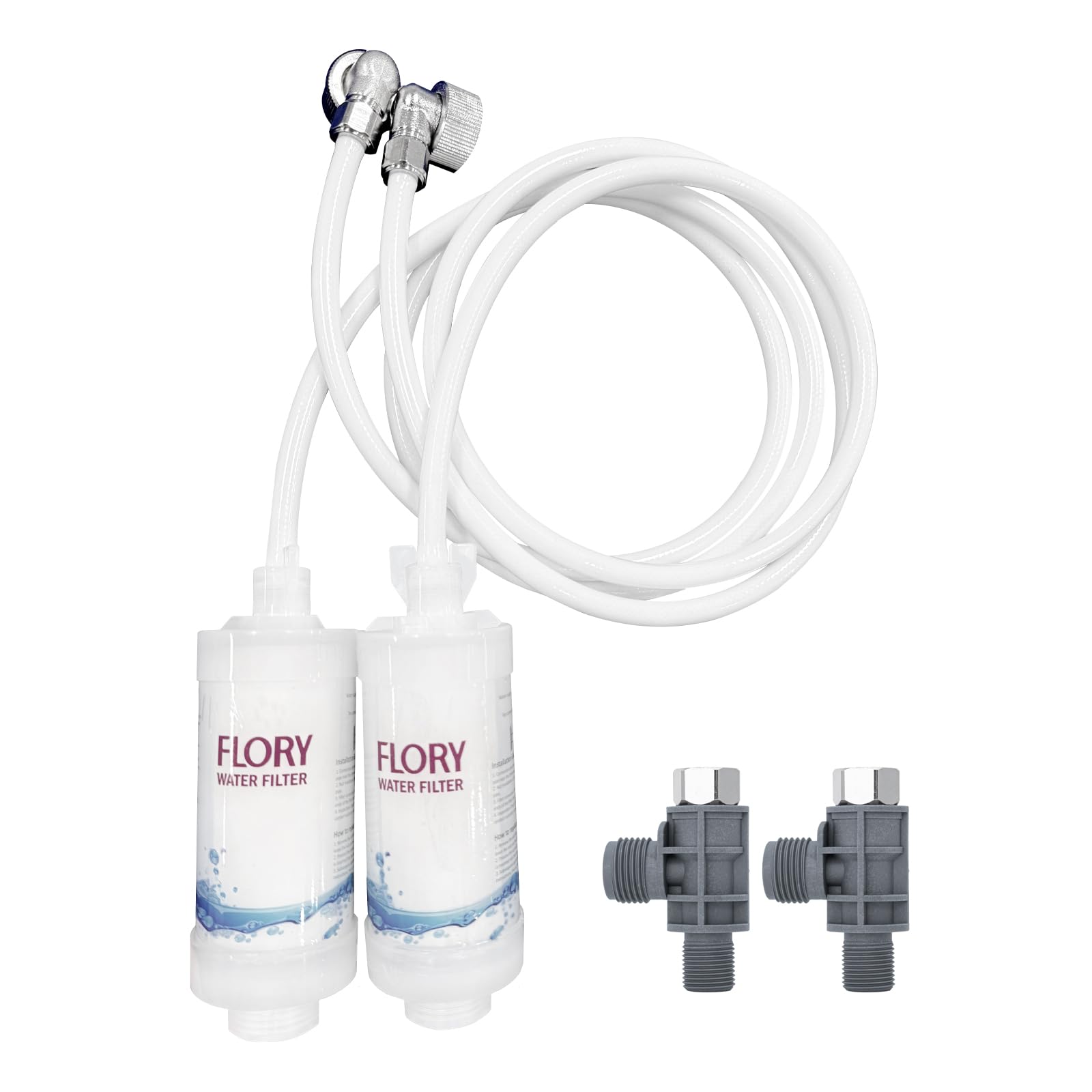 R FLORY 2PCS 3 Way T Shape Adapter with Filters 3/8" Diverter Valve Adapter for Bidet for Flory FDB300/FDB600/FDB608 Intelligent Bidet Seat (T Valve 3/8 Inch)