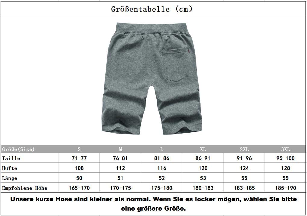 Tansozer Kurze Hosen Herren Shorts Sport Sommer Jogginghose Herren Kurz Shorts Baumwolle Gym Sweat Shorts Jogging Fitness Hose Grey S 3