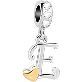 SBI Jewelry Letter Charm Compatible With Pandora Bracelets Silver Love Heart Alphabet Initial Gift for Women Daughter Granddaughter Sisters Jewelry
