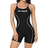 ATTRACO Womens Athletic One Piece Swimsuit Boyleg Swimwear Competitive Bathing Suit