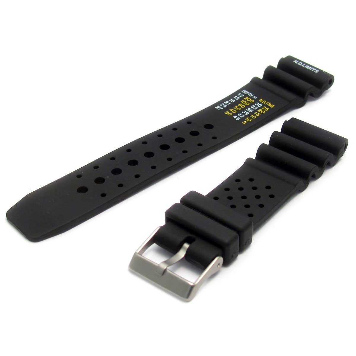 ND Limits High-Grade Polyurethane SCUBA Divers Watch Strap 20mm Black