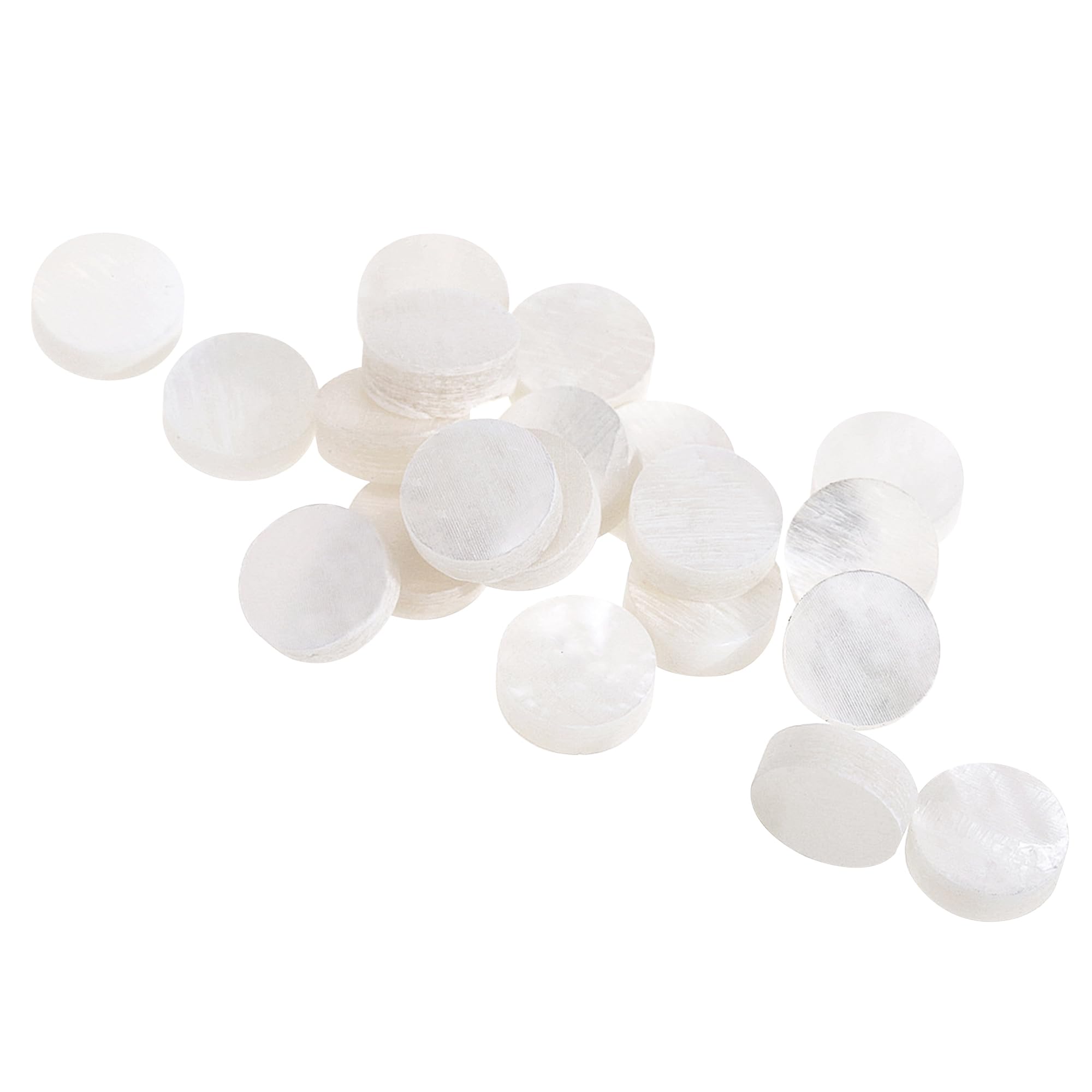 Musiclily Pro 6.35mm Natural Mother of Pearl Guitar Fretboard Inlay Dots, White Pearl (Set of 20)