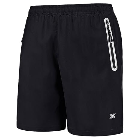Leezepro Sporthose kurz Herren weich leicht schnell trocknend mit Reißverschlusstasche Sport Shorts für Fitness, Jogging, Wor