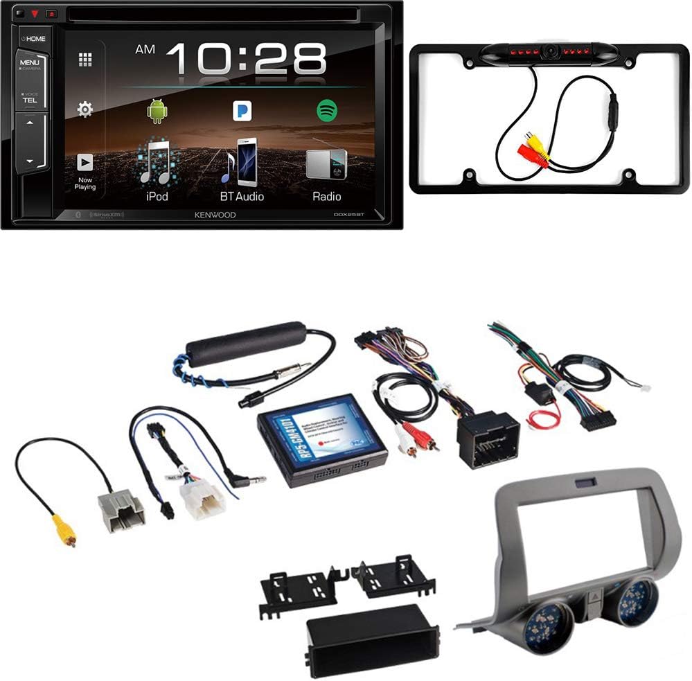 CACH&Eacute; KIT2988 Bundle with Complete Car Stereo Installation Kit with Receiver &ndash; Compatible with 2010&ndash;2015 Chevy Camaro &ndash; Bluetooth Touchscreen, Backup Camera, Double Din Dash Mounting Kit (4Item)